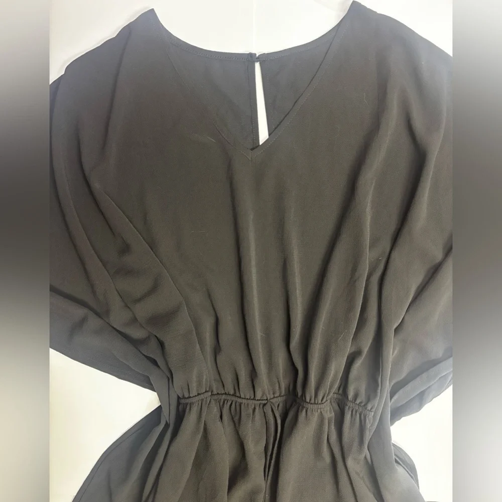 344. Black Sheer Sleeve Romper